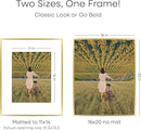 Homeforia 16 x 20 Picture Frame Gold, High End Metal 16x20 Poster Frames with Mat 11x14 Photo, 16 x 20 Gold Frame Matted to 11 by 14 Print, 20x16 Thin Hanging Frame, Tempered Glass, Wall Kit, Set of 1 by CozyNest Decor