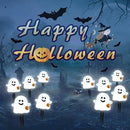 Solar Halloween Ghost Pathway Lights, 10 Pack Ghost Stake Lights with Pumpkin Design, Durable Waterproof Outdoor Halloween Decoration for Garden, Walkway, and Yard (10Pcs PGhost) by GreenHaven Gardens