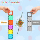 Gemmicc Magnetic Tiles, Magnet Toys Building Blocks for Kids, STEM Approved Educational Toys,Magnet Puzzles Stacking Blocks for Boys Girls,72 PCS Advanced Set by TinyTreasures Baby Boutique