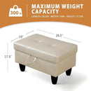 Ottoman Rectangular Storage Ottoman Bench, Faux Leather Footrest, Coffee Table, Stool Footstool with Hinged Lid for Living Room, Bedroom, Entryway, White, 28.5"x19"x17.5" by CozyNest Decor
