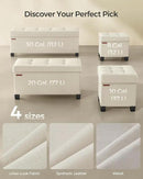 SONGMICS Storage Ottoman Bench, Foldable Foot Rest with Legs, 15 x 43 x 15.7 Inches, End of Bed Bench, Storage Chest, Load up to 660 lb, for Living Room, Bedroom, Entryway, Cream White ULSF018W01 by CozyNest Decor