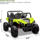 24V 2 Seater Ride On Car Truck, Power Wheels Kids UTV w/Parent Remote Control, 3.1 MPH Max Speed, Music Player, LED Lights & Storage, Electric Vehicle Ride On Toy for Kids Toddler Ages 3-8, Green by TinyTreasures Baby Boutique