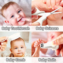 Baby Grooming Kit, Infant Safety Care Set with Hair Brush Comb Nail Clipper Nasal Aspirator,Baby Essentials Kit for Newborn Girls Boys (Grey White) by TinyTreasures Baby Boutique