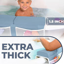 Comfortable Baby Bath Kneeler and Elbow Rest Pad Set – Thick Memory Foam Bath Kneeling Pad with Elbow Support – Baby Bathtub Cushion with Toy Organizer for Bathing Infant or Toddler - Blue by TinyTreasures Baby Boutique
