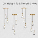 3-Light Raindrop Pendant Light Fixtures, Brass Glass Pendant Lighting, Teardrops Modern Hanging Light for Entryway Foyer Kitchen Island Dining Living Room Hallway by CozyNest Decor