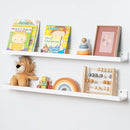 Picture Ledge Shelf for Wall, 36 inch Solid Pine Wood Nursery Book Shelves 2 Packs, Floating Ledge Shelves for Kids' Room Bedroom Bathroom Living Room Photo Frames Office Nursey Wall Decor, White by TinyTreasures Baby Boutique