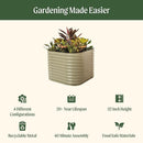 Vego garden 32" Extra Tall Raised Garden Bed Kits,4 in 1 Modular Raised Planter Box for Vegetables Flowers Fruits Oval Metal Raised Garden, Terra Cotta