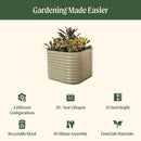 Vego garden 32" Extra Tall Raised Garden Bed Kits, 4 in 1 Modular Raised Planter Box for Vegetables Flowers Fruits Oval Metal Raised Garden-British Green by CozyNest Decor