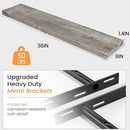 Fun Memories Floating Shelves for Wall Decor, 36"x8" Rustic Reclaimed Wood Shelves, Heavy-Duty Wall Mounted Shelves with Invisible Brackets, Set of 2for Living Room, Bedroom, Kitchen, Grey Finish by CozyNest Decor