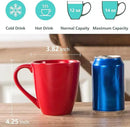 vicrays Coffee Mug Set, 12 Ounce, Ceramic Mug for Men, Women, Unique Glazed Mugs with Handle for Coffee, Tea, Milk, Cocoa, Cereal - Set of 6 Red by CozyNest Decor