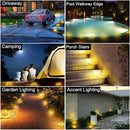 Solar Powered 8 Pack Outdoor LED Disk Lights - IP68 Waterproof, Non-Slip, Wear-Resistant Pathway Lights (Warm White) by GreenHaven Gardens