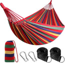 ANYOO Cotton Hammock Portable Camping Hammocks for Hanging Sturdy Garden Comfortable Fabric Hammock with Tree Straps Up to 660lbs with Travel Bag for Camping Outdoor/Indoor Patio Backyard by GreenHaven Gardens