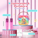 Princess Mini Karaoke Machine Toys: Kids Toys Girls Birthday Gifts Age 3-12+ LED Portable Bluetooth Speaker with 2 Wireless Microphone Gift Toy for 4 5 6 7 8 9 Years Old Girl Boy Kid Adult by TinyTreasures Baby Boutique