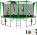 SKYUP Tranpoline 1500LBS 16 15 14 12 10 8 FT Tranpoline for 7-10 Kids and Adults, Windproof Outdoor Tranpoline with Enclosure Net, Basketball Hoop, Easy to Install & Last Long - ASTM Approved by TinyTreasures Baby Boutique