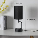 Dreamholder Table Lamp with 3 USB Charging Ports, Modern Desk Lamp with AC Outlet and Phone Stands, Perfect Bedside Lamp for Bedroom, Living Room, Office (Pack of 2), Black by CozyNest Decor