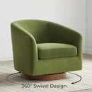CHITA Swivel Accent Chair, FSC Certified Upholstered Velvet Barrel Chair for Living Room, Fully Assembled, Forest Green by CozyNest Decor