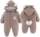 XIFAMNIY Newborn Fleece Footie Jumpsuit Hooded Warm Thicken Winter Outwear Snowsuit for Baby Girls and Boys by TinyTreasures Baby Boutique