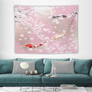 Houselerax Japanese Koi Fish Tapestry, Cherry Blossoms Asian Oriental Pink Flower Branch Koi Fish Carp Tapestries Wall Hanging for Bedroom Living Room Office Decor 80"x60" by CozyNest Decor