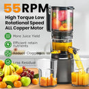 Cold Press Juicer,Slow Masticating Juicer Machines with 5.3" Large Feed Chute for Most Fruits and Vegetables,Easy to Clean Lemon Orange Juicer with 250W Motor and High Juice Yield,Deep Grey by CozyNest Decor