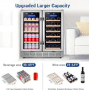 Wine and Beverage Refrigerator 30 Inch, Upgrade Dual Zone Wine Cooler, 30'' Wine beverage Fridge Built in or Freestanding Under Counter Large Capacity Glass Door Advanced Cooling System by CozyNest Decor