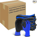 Evridwear Crinkle Latex Rubber Hand Coated Safety Work Gloves for Men Women General Multi Use Construction Warehouse Gardening Assembly Landscaping (M-Size) Blue 120 Pairs Pack by GreenHaven Gardens