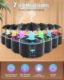 Aesthetic 2-in-1 Humidifier Oil Diffuser with Rotating Raindrop & 7 LED Mood Lights,Cool Mist Humidifier Quiet Variable Mist for up to 24 Hrs,Easy to Fill & Clean, Auto Shut-Off by TinyTreasures Baby Boutique