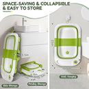 Collapsible Baby Bathtub,Baby Bath Tub with Thermometer & Soft Cushion,Baby Bathtub for Newborn to Toddler 0-36 Months,Portable Travel Baby Tub with No-Slip Feet,Baby Shower Gifts,Green by TinyTreasures Baby Boutique