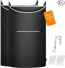 XL Hanging Laundry Hamper, 2PC-Black, Over Door/Wall Mount, Large Capacity, Modern Design, Durable, Waterproof by CozyNest Decor