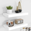 RICHFOCUS 16Inch Floating Shelves for Wall 2 Pack Shelves for Bedroom|Kitchen|Bathroom Wall Mounted Rustic Wood Floating Shelf with Invisible Brackets for Books|Storage|Decor, White by CozyNest Decor