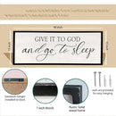 comurdyo Give It To God And Go to Sleep Sign 40''×15'' Master Bedroom Above Bed Wall Decor Wood Framed Couple Large Farmhouse Guest Room Rustic Simple Over Bedside Wall Art Hanging Decor (Black) by CozyNest Decor