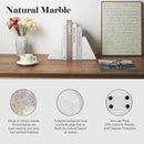 Marble Book Ends Decorative, Unique Bookends for Shelves, White Stone Bookends Holds Heavy Books, Weighted Book Holder Stopper for Home Office Desk Bookshelf Decoration, Set of 2 by CozyNest Decor