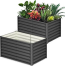 Large Outdoor Planter Boxes Kit Set of 2,6x3x2ft Galvanized Raised Bed Planter with Open-Ended Base Design, Elevated for Outdoor Plants, Durable Raised Bed for Gardening,Green by CozyNest Decor