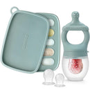 SAMiGO Baby Food Fruit Feeder and Breastmilk Popsicle Mold Set, Silicone Fruit Teether, Food Feeder Pacifier for Teething Relief, Freezer Tray, Baby Feeding Essentials, 4 Months+ by TinyTreasures Baby Boutique