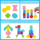 Montessori Toys for 2 3 4 Year Old Kid Boy Girl Toddler, Montessori Wooden Beads Sequencing Toy Set, Lacing Beads & Stacking Block & Matching Shape Stacker, STEM Preschool Learning Toy Birthday Gift by TinyTreasures Baby Boutique