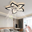 Low Profile Ceiling Fans with Lights,27.2” Black Modern Dimmable Flower Shape Ceiling Light Fan with Remote Control/app Control,Timing 6 Gear Speeds Fan Ceiling Lamp. by TinyTreasures Baby Boutique