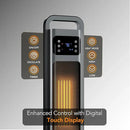 Comfort Zone Oscillating Digital Tower Heater with Remote Control for Indoor Use, Adjustable Thermostat, Timer, Overheat Protection, Tip-Over Switch, Ideal for Home, Bedroom, & Office, HT1206-GRY by CozyNest Decor