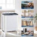 Portable Mini Twin Tub 32lbs Washing Machine With Drying Rack& 10 Hangers, 20lbs Washer & 12lbs Spinner, Small Laundry Washer with Time Control for Camping, Apartments, RV (32lbs) by CozyNest Decor