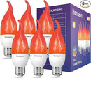 Hompavo Upgraded LED Flame Light Bulbs, 3 Modes Flickering Light Bulbs, E26 Chandelier Base Candle Fire Light Bulb for Halloween Christmas Party Porch Indoor & Outdoor Home Decoration - 6 Pack Red by GreenHaven Gardens
