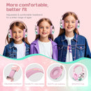 QearFun Kids Headphones Wired with Mic, 85/94dB Safe Volume Limit, Foldable Over Ear, Tangle-Free Cord & Sharing Port, Wired On-Ear Headset for School, Chromebook, Tablet, Travel - Boys & Girls by TinyTreasures Baby Boutique
