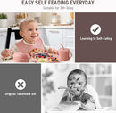 Baby Weaning Set - Silicone Toddler Feeding Set (10 Pcs) with Adjustable Bib, Suction Bowl, Plate, Fork, Spoon, Water & Snack Cup Kit - Baby Led Weaning Kit by TinyTreasures Baby Boutique