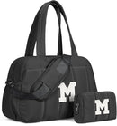 Women Duffle Bag with Initial, Personal Item Travel Bags，Friend Daughter Graduation Gifts-Gym Bag with Wet Pocket，Lightweight Travel Bags Personalized Tote with Makeup Pouch by TinyTreasures Baby Boutique