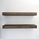 Modern Floating Shelves 3 Inches Thick for Wall, Wide Shelves for Kitchen, Living Room, Bedroom, and Bathroom, Natural Pine Wood, Rustic Wooden Shelf, (Set of 2) (Jacobean, 48Lx3Hx6D) by CozyNest Decor