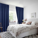 XWZO Full Shading Blackout Curtains 84 Inches Length with Tiebacks- Heat and Light Blocking Rod Pocket Window Drapes with Black Liner Backing for Bedroom/Kid's Room, Navy Blue, W42 x L84, Set of 2 by TinyTreasures Baby Boutique