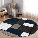 Rugshop Contemporary Modern Boxes Area Rug 6' 6" Navy (6' 6" Diameter) by TinyTreasures Baby Boutique