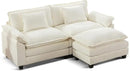 URRED Modular Sectional Sofa Comfy Cloud Couch, Modern Chenille Sofa Sleeper Deep Seat Couches with Ottoman/Pillows for Living Room (White, 82.6''- L Shape) by CozyNest Decor
