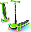 ZIFFY 3-Wheel Light-Up Kids Scooter, Kids Balance Scooter for Boys Girls with 20 Dynamic LED Lights, 4 Adjustable Height, Lean-to-Steer Design with Anti-Slip Wide Surface for Stability - Up to 110LBS by TinyTreasures Baby Boutique