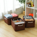 TheWarmHome Decorative Basket Rectangular Fabric Storage Bin Organizer Basket with Handles for Clothes Storage (Brown,Large-3Pack,15.7L*11.8W*8.3H) by TinyTreasures Baby Boutique