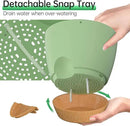 ZMTECH 10 Inch Hanging Planters for Indoor Outdoor Plants, 2 Pack Self Watering Hanging Plant Pots with Drainage Holes and Removable Saucer, Plastic Flower Hanging Pots with Watering Lip (Green) by CozyNest Decor