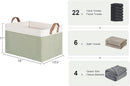 StorageWorks Storage Bins, Fabric Storage Bins for Shelves, Extra Large Storage Baskets with Metal Frame, Closet Baskets and Bins with Handles, Jumbo, Green and White, 2-Pack by TinyTreasures Baby Boutique