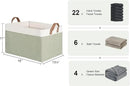 StorageWorks Storage Bins, Fabric Storage Bins for Shelves, Extra Large Storage Baskets with Metal Frame, Closet Baskets and Bins with Handles, Jumbo, Green and White, 2-Pack by CozyNest Decor
